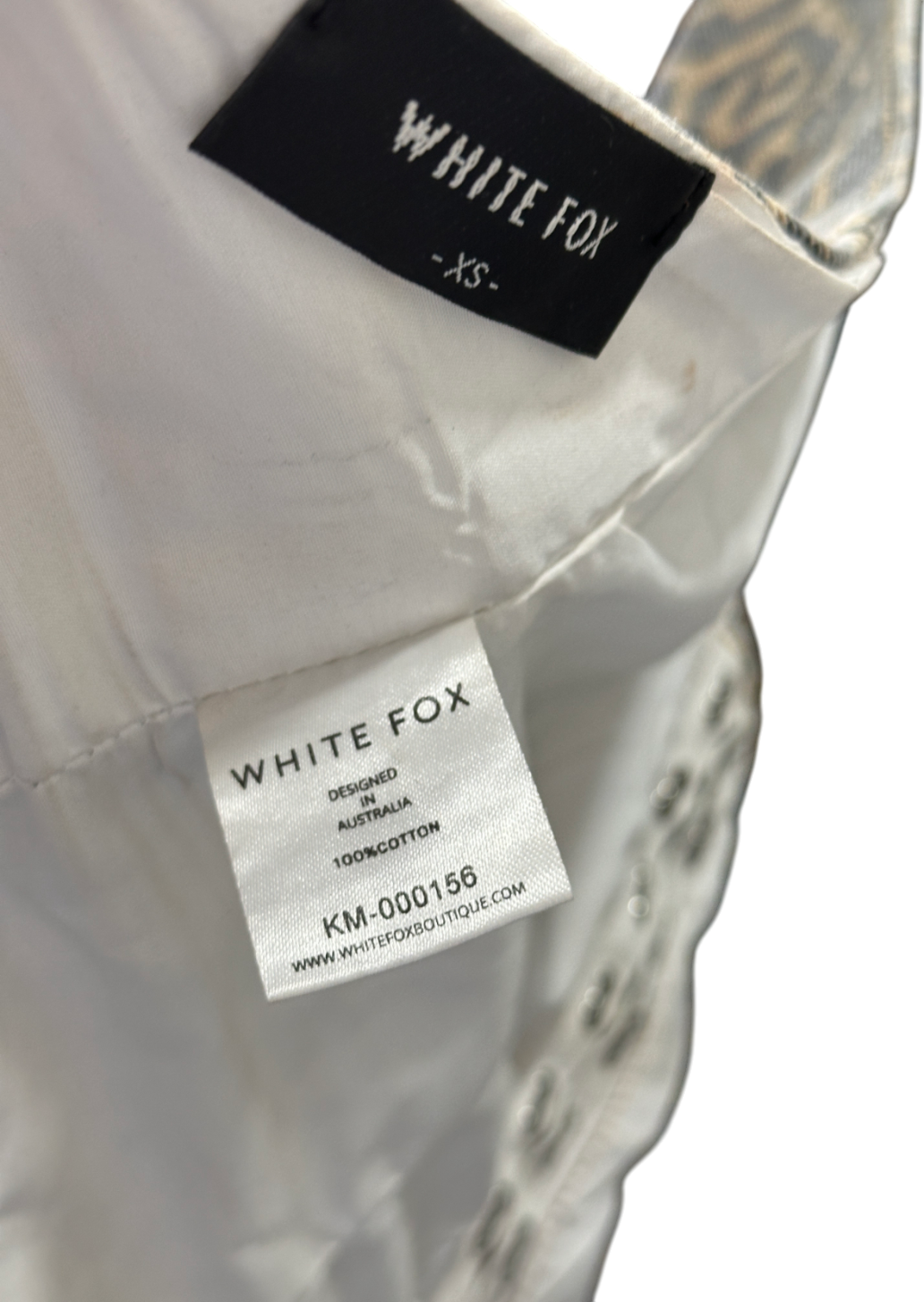 White Fox Brown 'holla At Me' Denim Leopard Print Top & Skirt Set UK XS