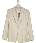GOELIA Cream Worsted Wool One Button Women Blazer UK M