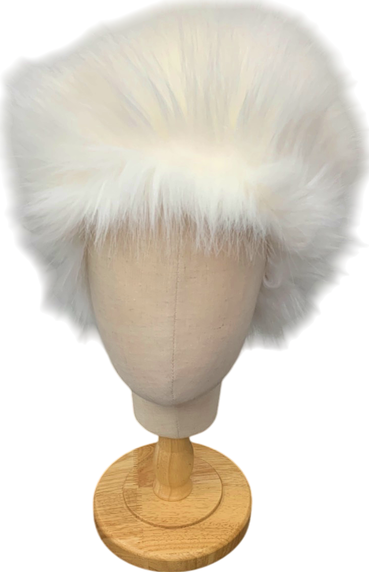 Huda Beauty White Faux Fur Hat One Size