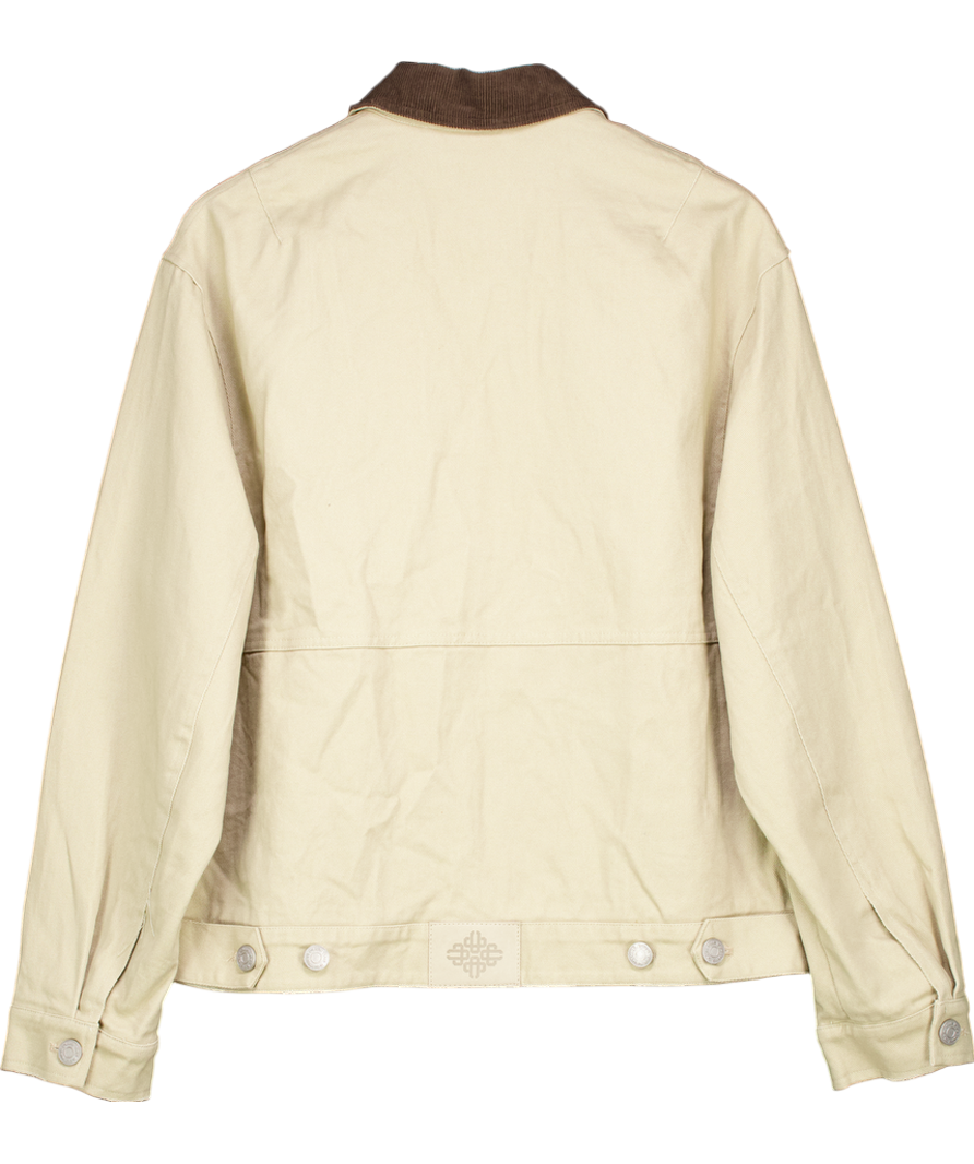 The Couture Club Beige Twill Contrast Collar Jacket UK S
