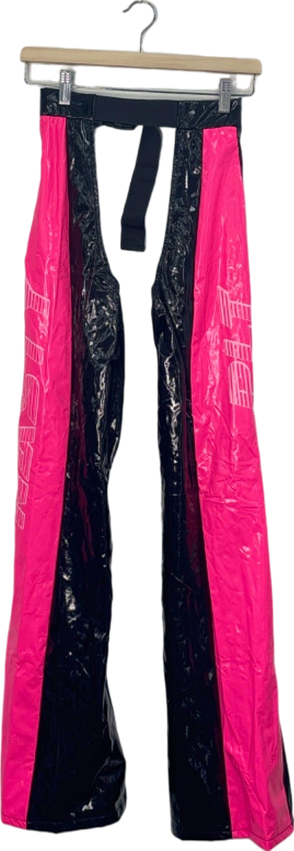 PrettyLittleThing Black/Pink Bikini Set and Trousers XS