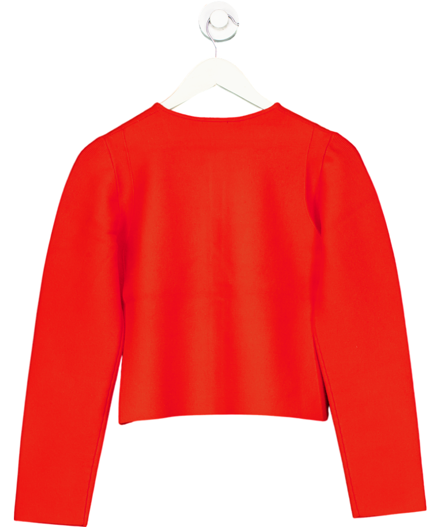 Karen Millen Orange Long Sleeve Pocket Detailed Knitted Jacket UK S