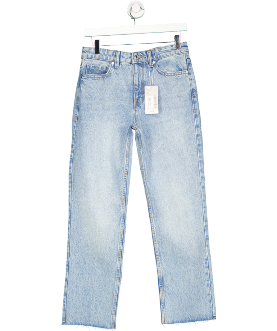 MANGO Blue Blanca Straight-fit Cropped Jeans UK 8