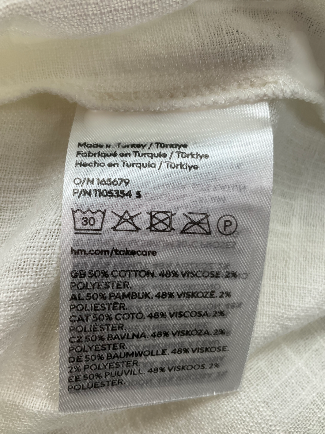 H&M Cream Cotton Blend Ruffle Tie Front Top UK XS