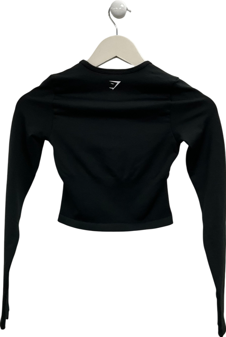 gymshark Black Lift Seamless Zip Up Jacket UK XS