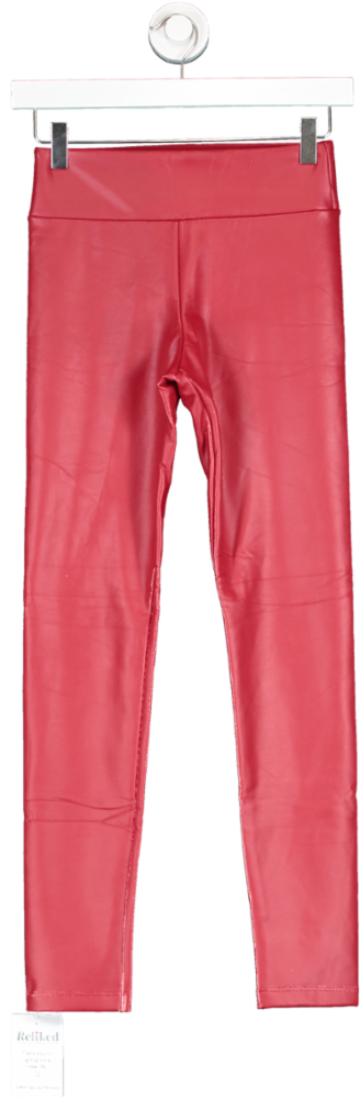 calzedonia Red Leather Effect Leggings UK XS