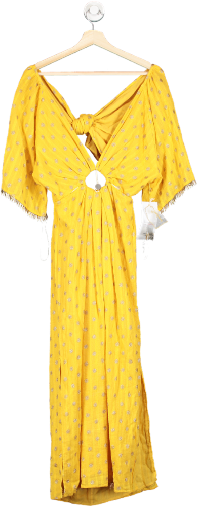Sundress Yellow Midi Dress UK M