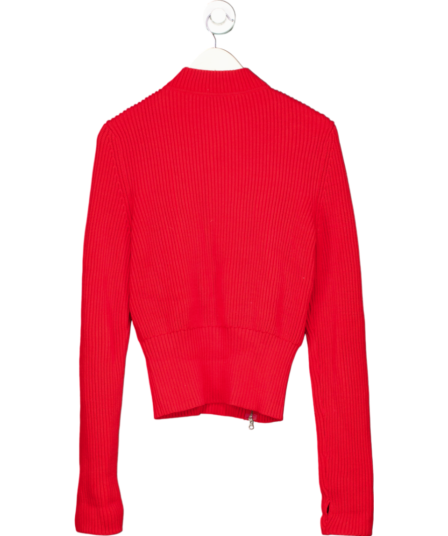 Peachy Den Red Zip Up Knit Jumper UK L