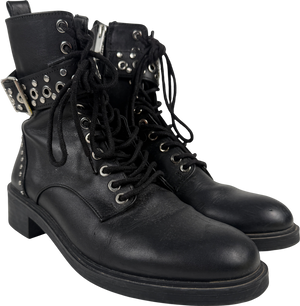 ZARA Black Biker Boots UK 5 EU 38