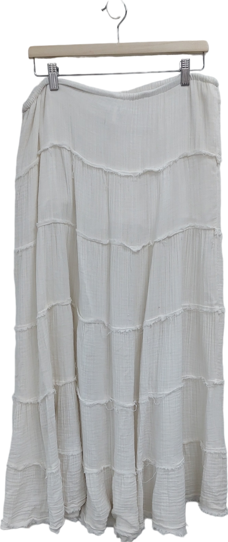 Urban Outfitters White Ruffle Maxi Skirt UK M