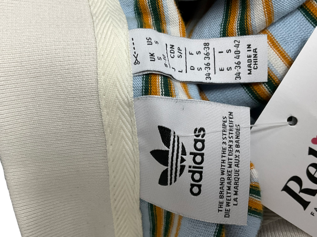 adidas Originals 80s Oversized Polo Shirt In Blue Stripe UK S