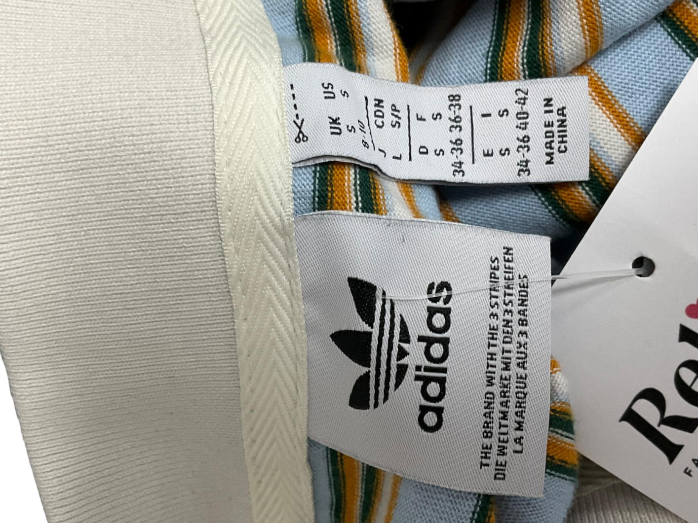 adidas Originals 80s Oversized Polo Shirt In Blue Stripe UK S