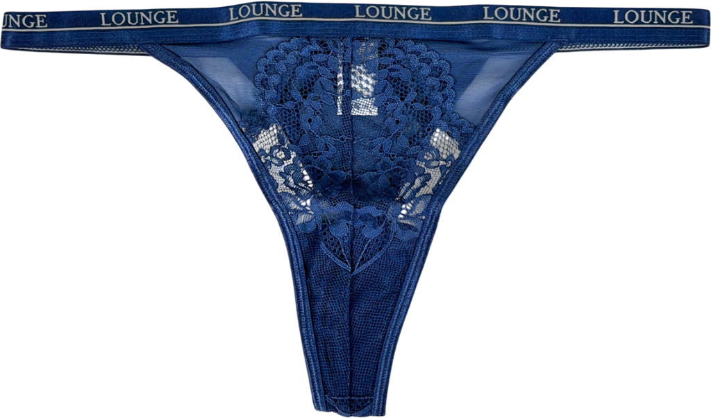 Lounge Underwear Blue Blossom Lace Thong UK M