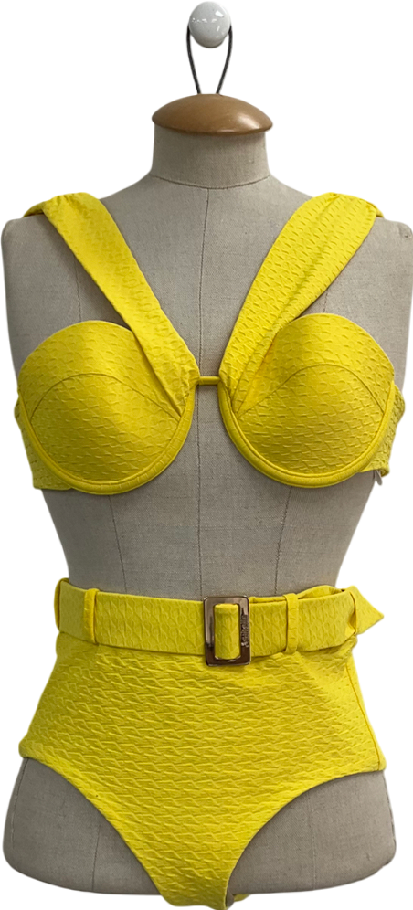 Arabella London Yellow The Modern Bustier High Waist Bikini In Sunbeam UK 6