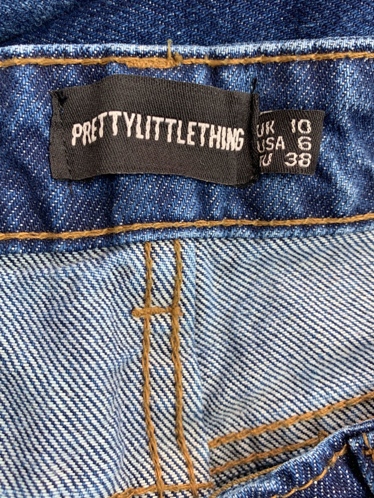 PrettyLittleThing Blue Wide Leg Jeans UK 10