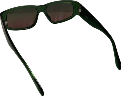 QUAY Deep Green Frame / Brown Lens Sunglasses in case