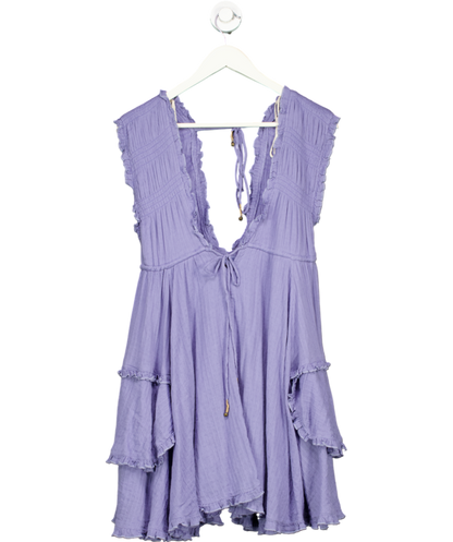 Free People Blue Antoinette Mini Dress UK XS