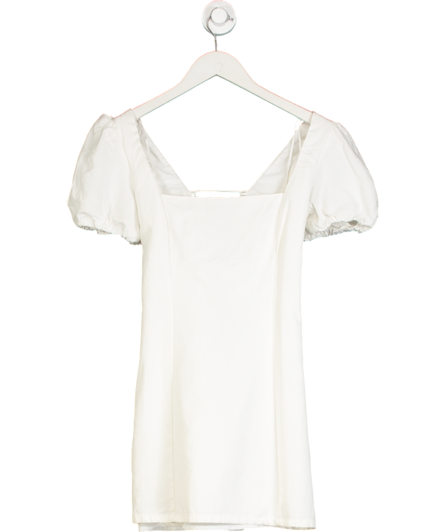 ZARA White Puff Sleeve Backless Lace Dress Up UK M