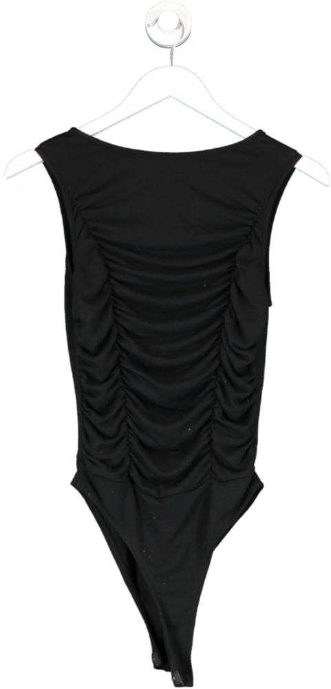 SHEIN Black Ruched Bodysuit UK S