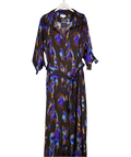 Dancing Leopard Blue Leopard Dove Maxi Shirt Dress UK 24