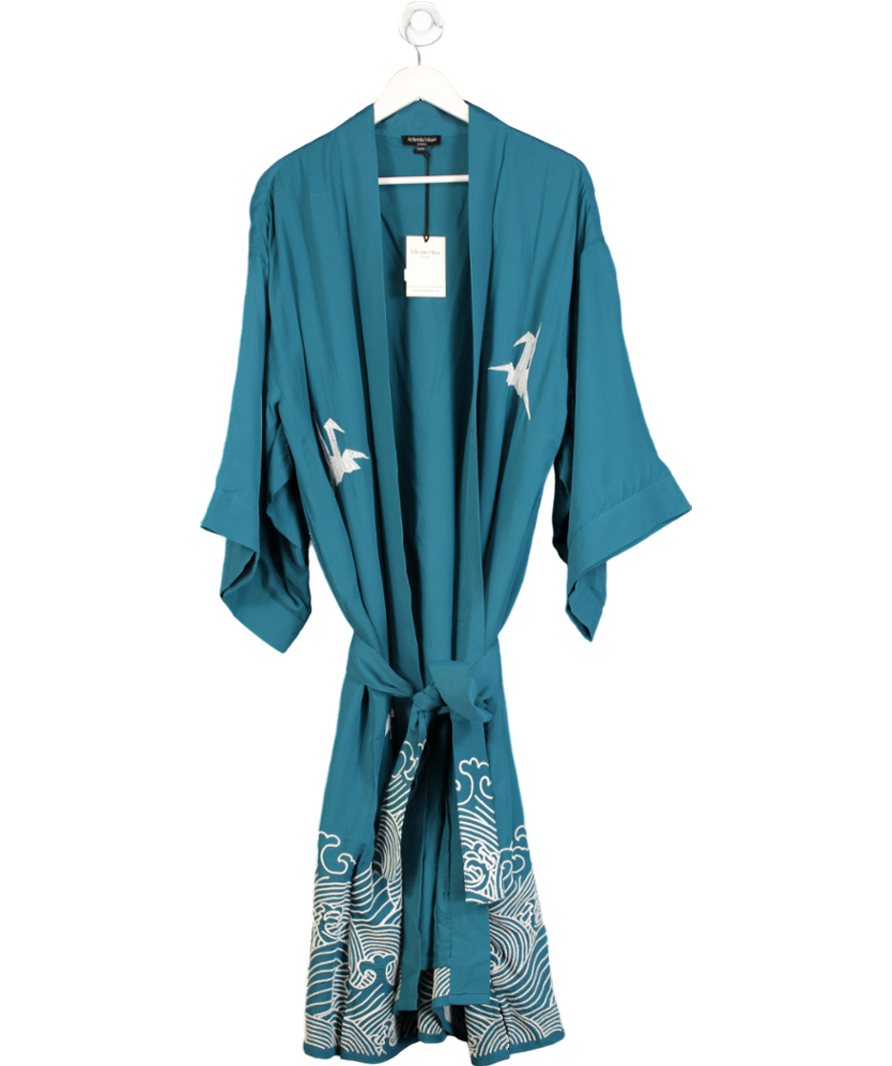 Artemis muse Blue Japanese Wave Kimono One Size