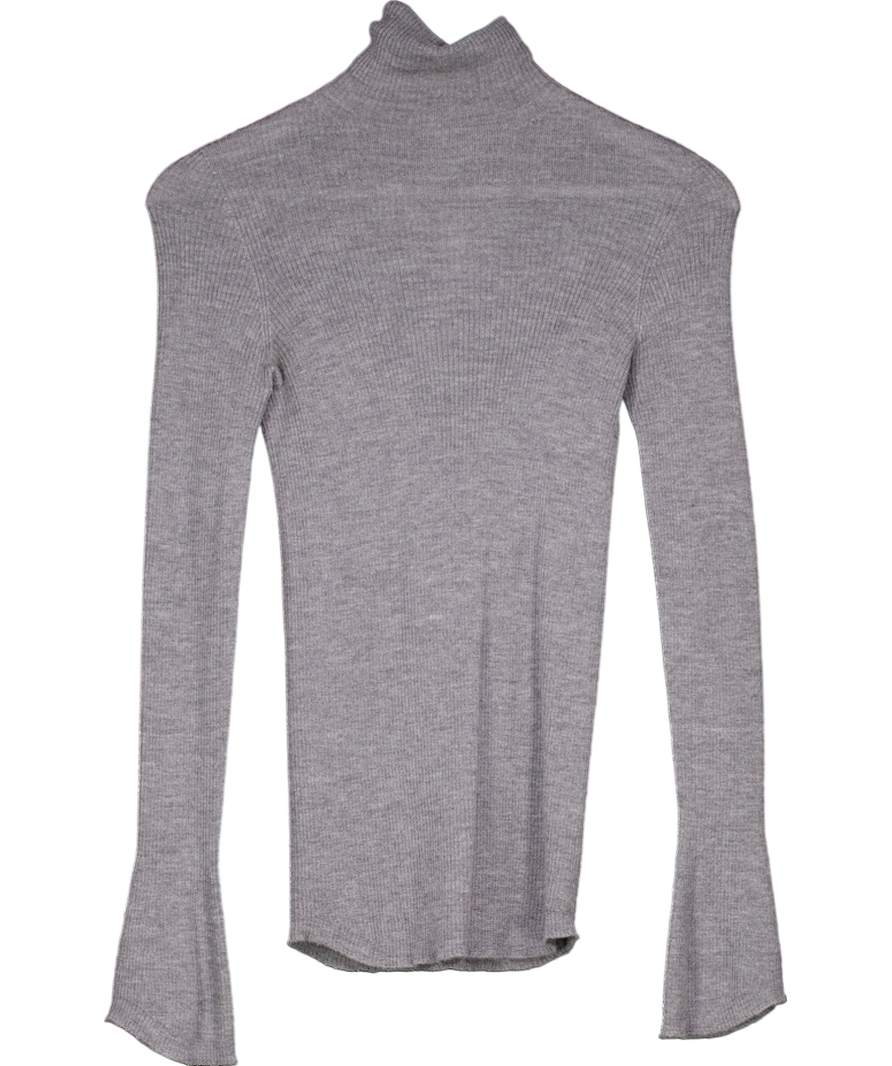 Pinko Grey Long Sleeve Turtle Neck Top UK XS/S