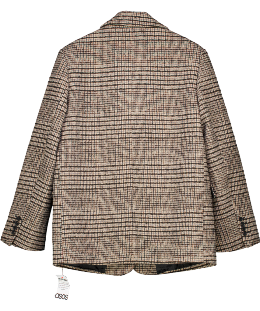 Topshop Brown Heritage Check Blazer UK M