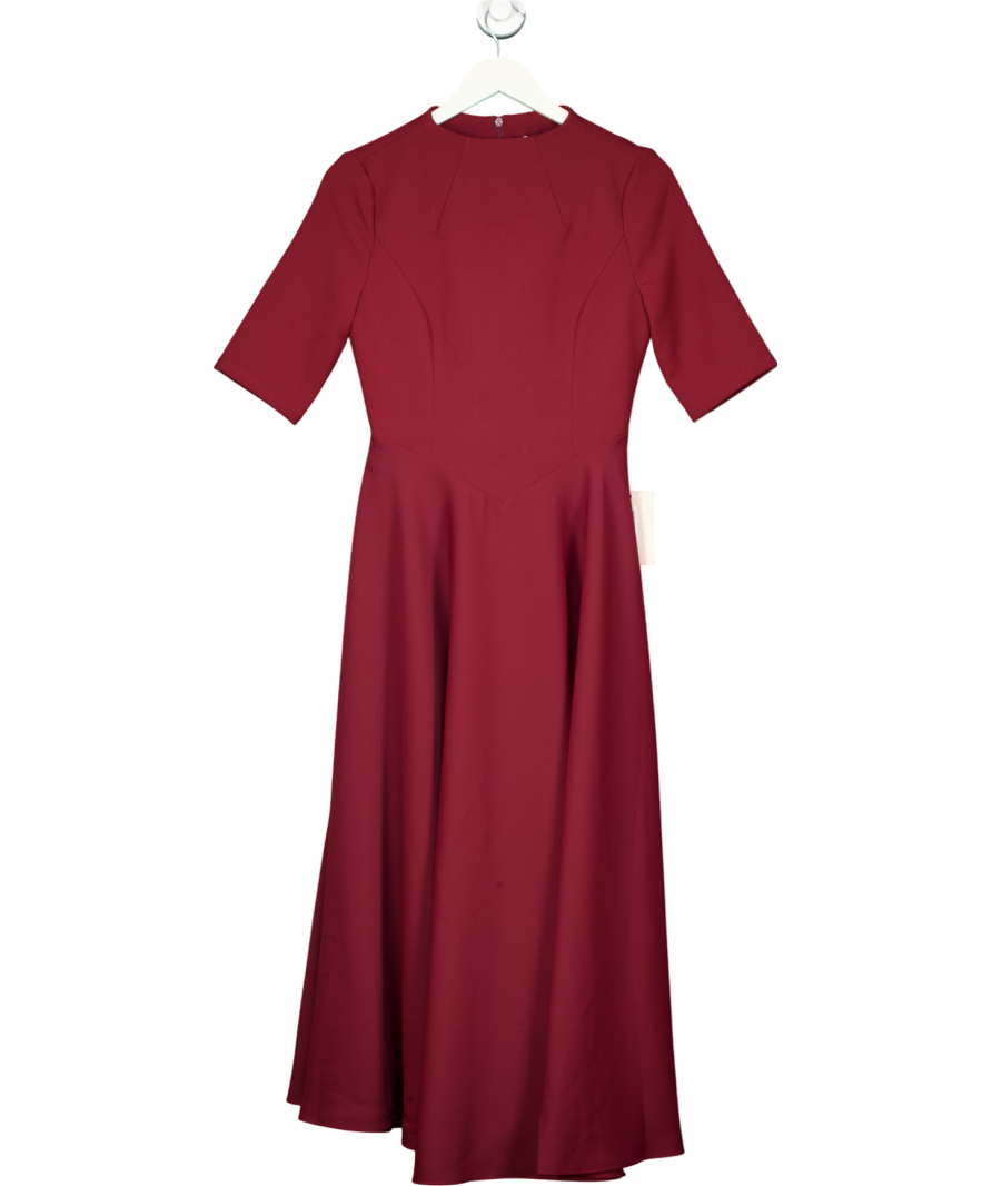 OddMuse Red The Ultimate Muse Half Length Sleeve Midi Dress UK S