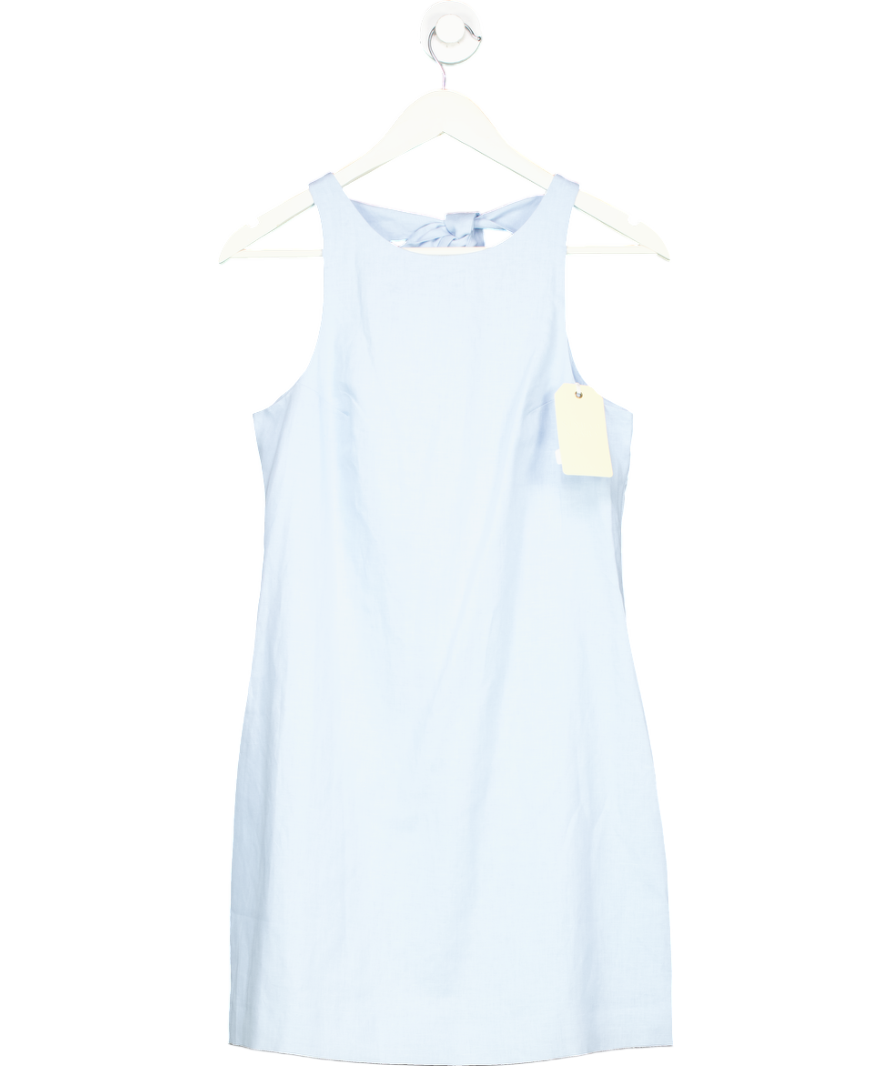 Sinead Keary Blue "The Victoria" - Linen Bow Dress UK 6