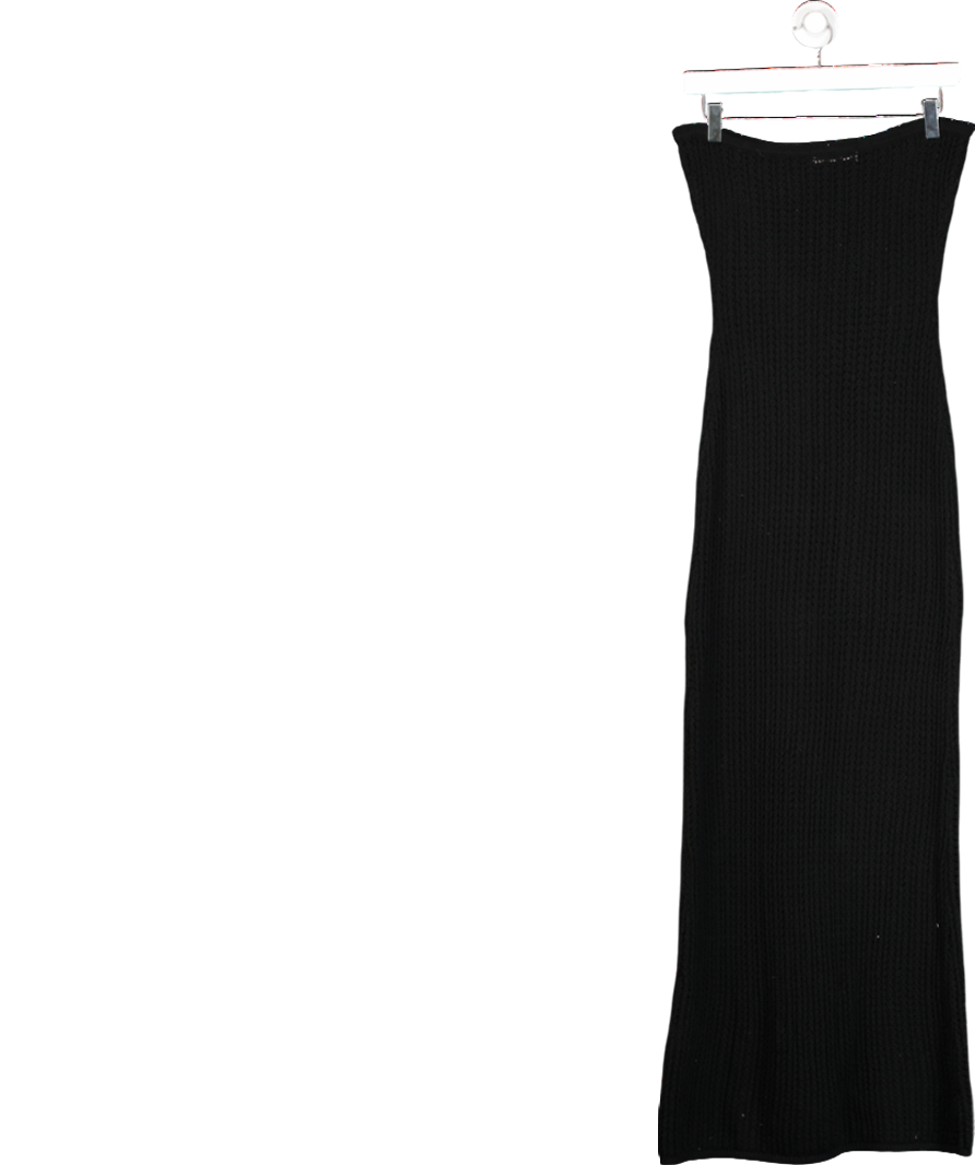 4th & Reckless Black Emily Knitted Bandeau Maxi Dress UK 8