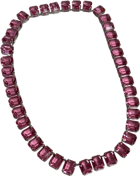Pink Swarovski Millenia Octagon Cut Embellished Necklace