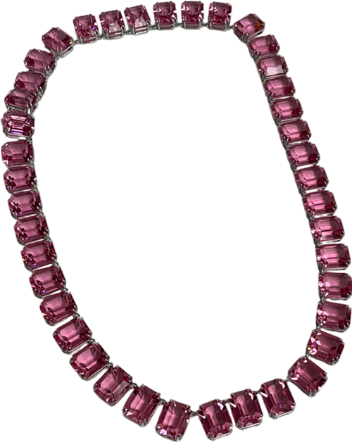 Pink Swarovski Millenia Octagon Cut Embellished Necklace