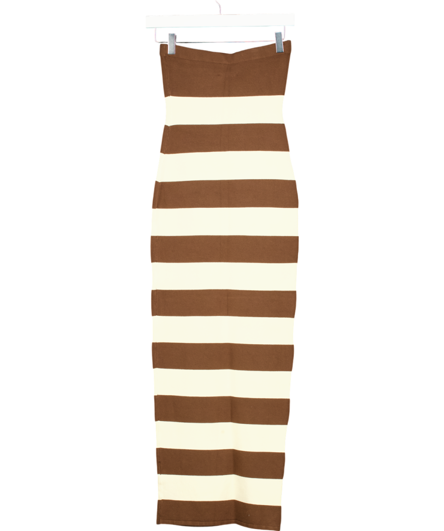 Posse Brown Theo Strapless Dress UK XS