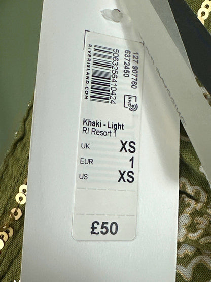 River Island Khaki Light Maxi Dress XS