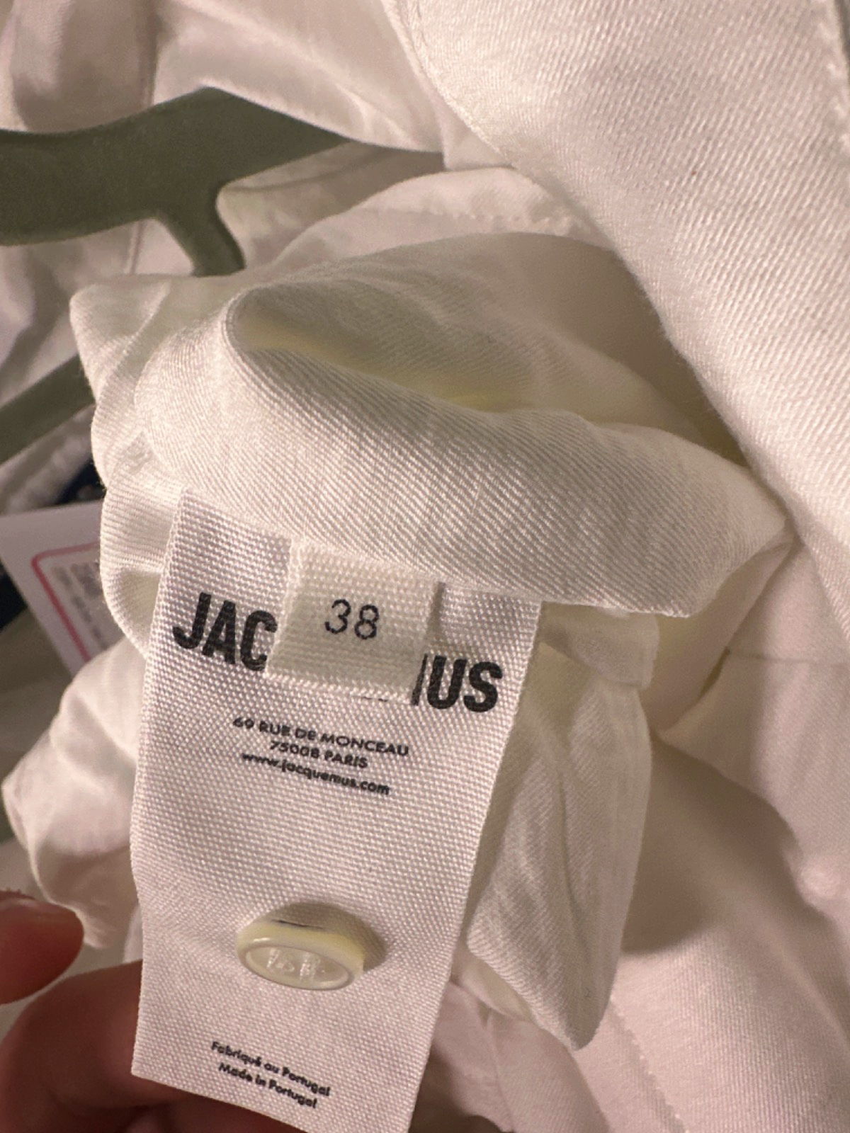 Jacquemus White Le Raphia Draped Shirt EU 38 UK 10