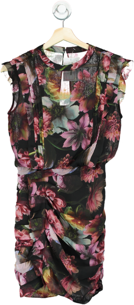 AllSaints Black Floral Hali Ahiahi Dress UK 6