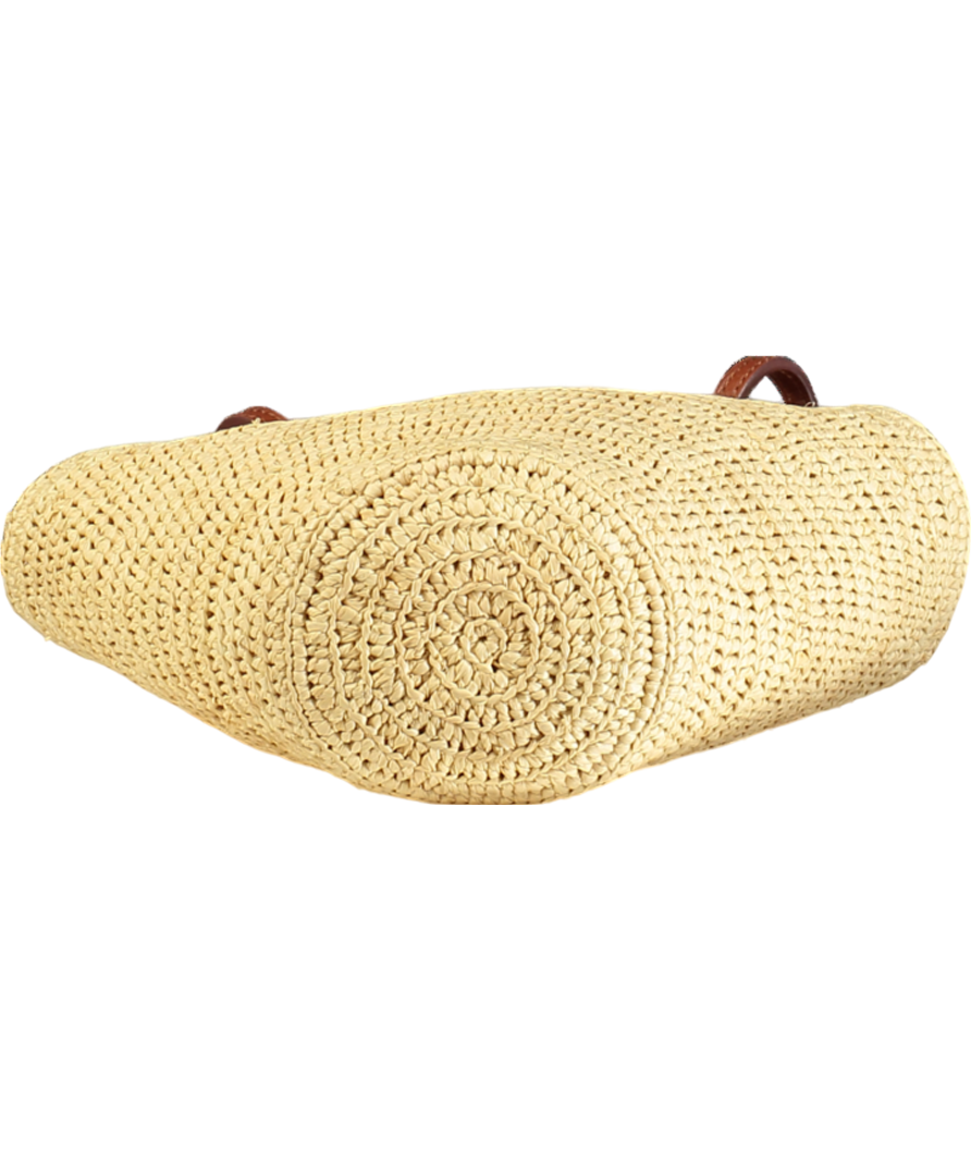 Sezane Natural / Tan Leather Justine Mini Basket Bag