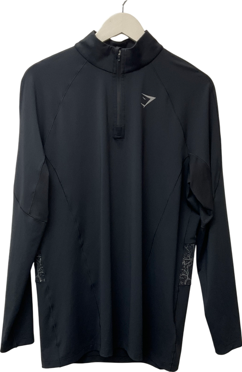 gymshark Black 1/4 Zip UK L
