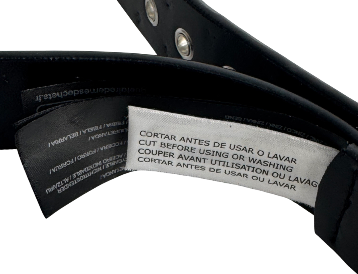 Mango Black Leather Handmade Studded Bonded Belt UK S