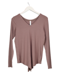 Spanx Brown Long Sleeve Convertible Tie Top UK S
