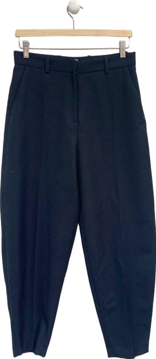 Toteme Black Barrel Leg Trousers UK 8