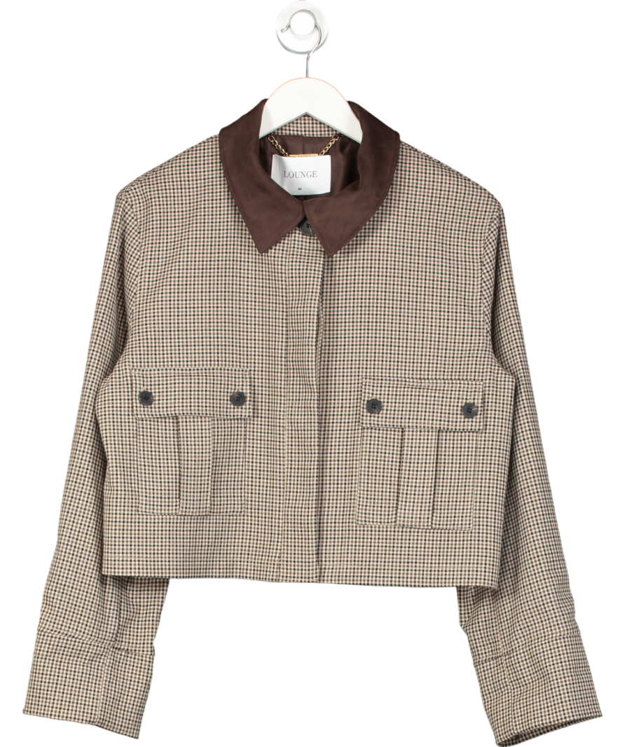 Lounge Underwear Brown Houndstooth Jacket UK M