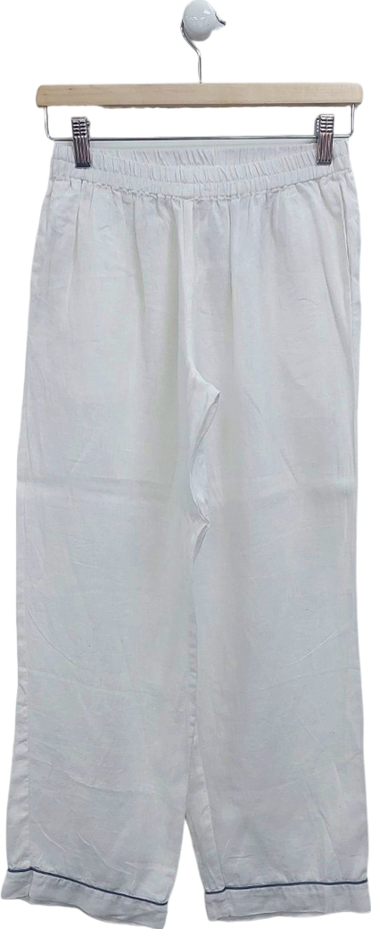 Piglet White Linen Trousers UK S