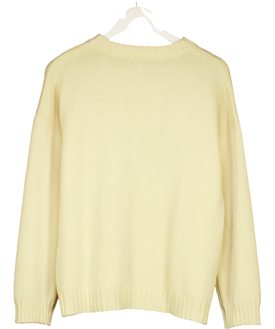 Orwell & Austen Yellow Crew Cashmere Wool Blend Sweater UK S