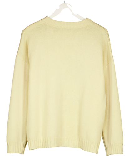 Orwell & Austen Yellow Crew Cashmere Wool Blend Sweater UK S