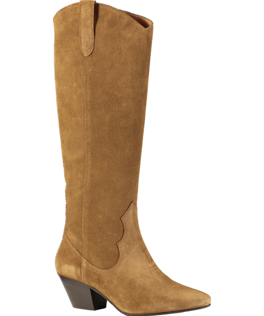 DUO Brown Saffron Knee High Boots In Marigold Suede UK 7 EU 40 👠