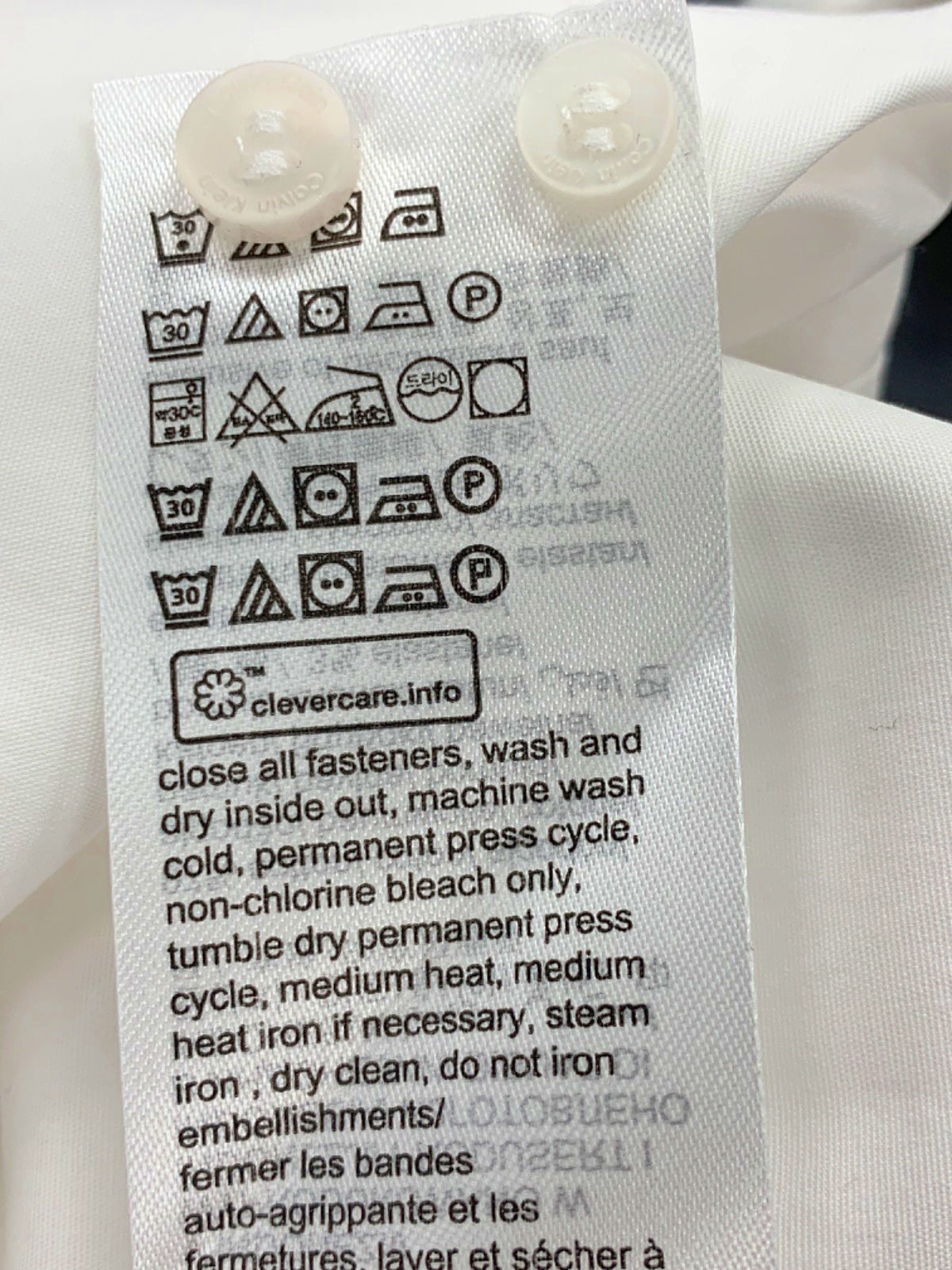 Calvin Klein White Poplin Stretch Stand Up Shirt M