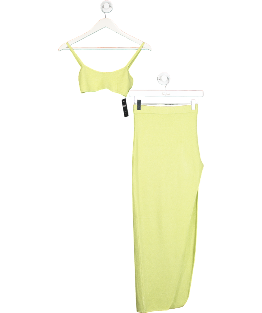 Flook The Label Green Knit Crop Top And Maxi Skirt Set UK XS