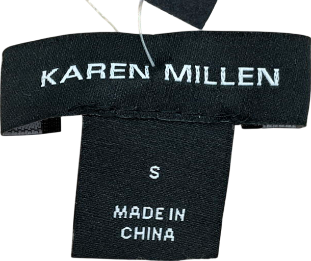 Karen Millen Beige Premium Rib Knit Crew Neck Top UK S