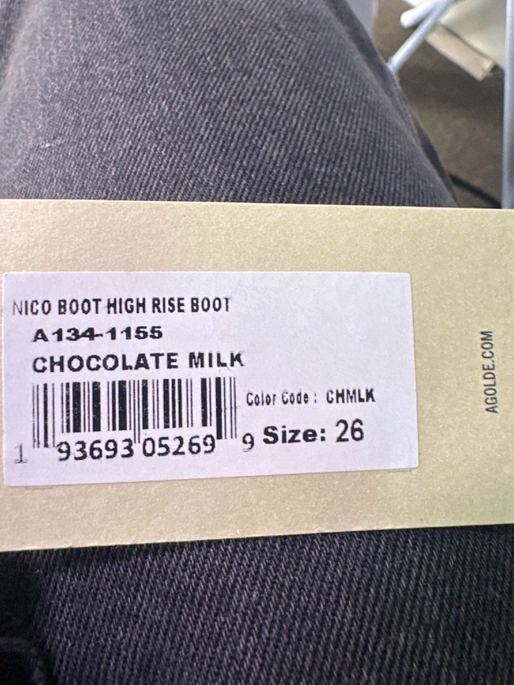 AGOLDE Chocolate Milk Nico Boot High Rise Boot Jeans UK W26